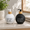 Round Soap Dispenser | Refillable Pump Bottle for Kitchen & Bathroom