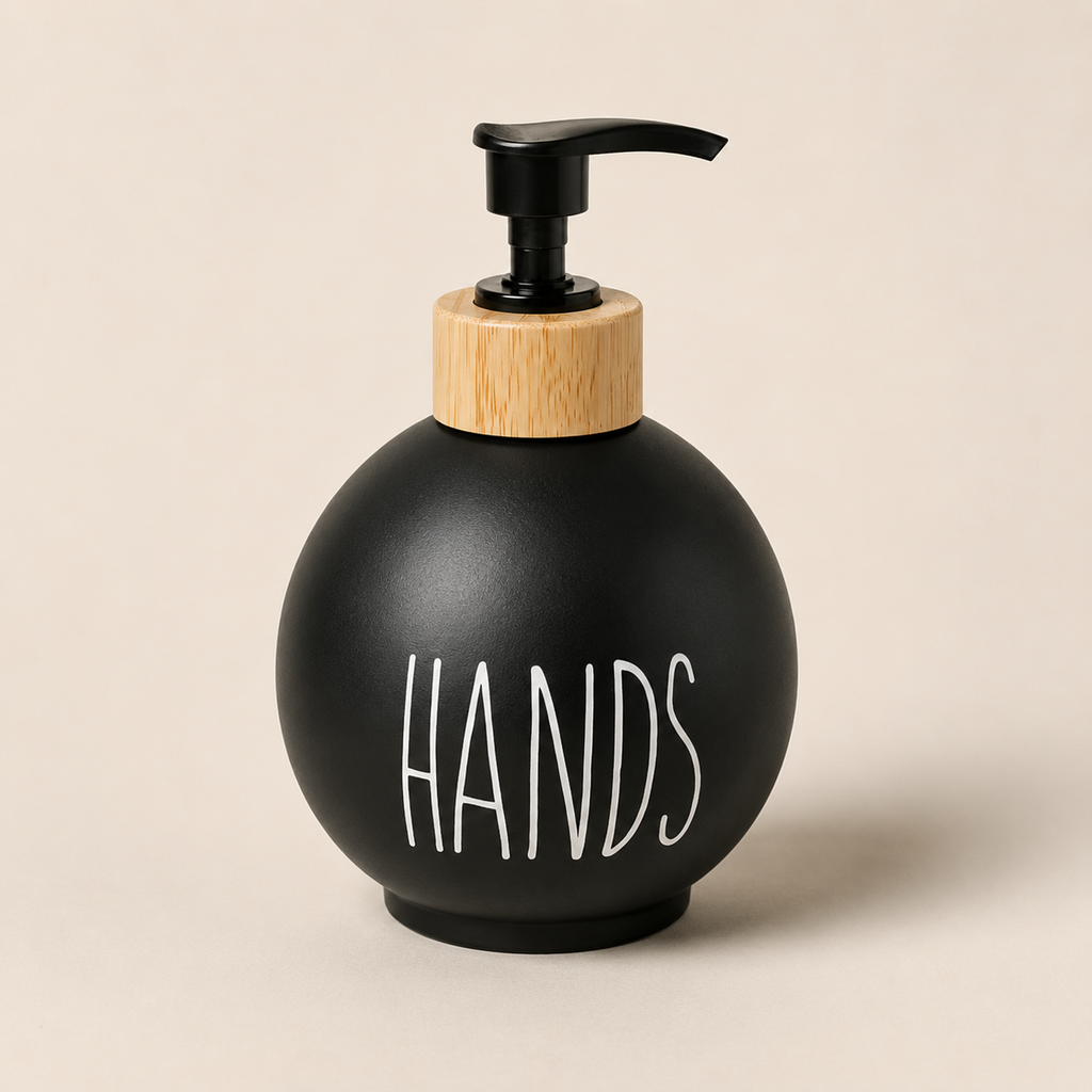 Round Soap Dispenser | Refillable Pump Bottle for Kitchen & Bathroom