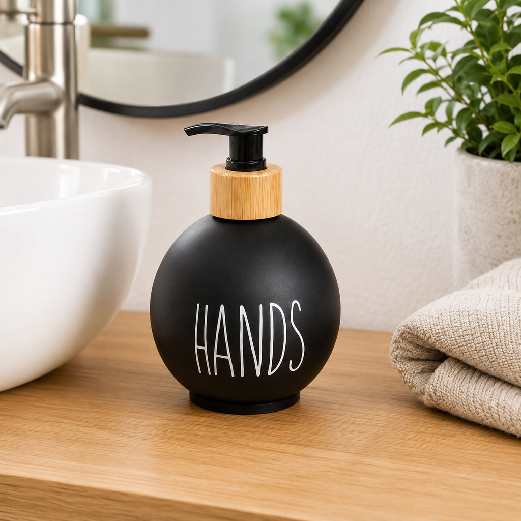 Round Soap Dispenser | Refillable Pump Bottle for Kitchen & Bathroom