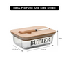 Rectangular Butter Keeper with Bamboo Lid & Knife