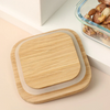 4Pcs Airtight Bamboo-Lid Glass Bowls Set – Square