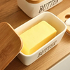 Ceramic Butter Dish with Bamboo Lid & Knife