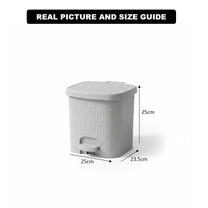 6L Bamboo-Style Dustbin with Pedal (2065) by Limon