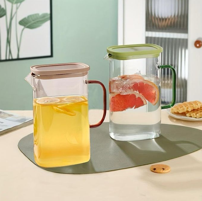 CrystalSeal Glass Pitcher with Airtight Lid