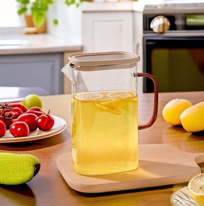 CrystalSeal Glass Pitcher with Airtight Lid