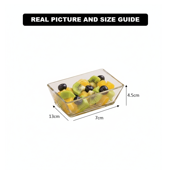 6-Pcs Rectangular Serving Glass Bowl Set (2091) by Limon