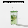 Reeded Glass Tumbler with Glass Straw