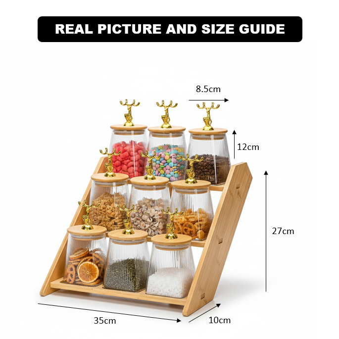 9-Pcs PrimeRib Tapered Glass Storage Station (1112)