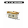 Ceramic Butter Dish with Bamboo Lid & Knife