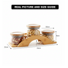 Bamboo Bridge with Round Glass Jars