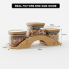 Bamboo Bridge with Square Glass Jars