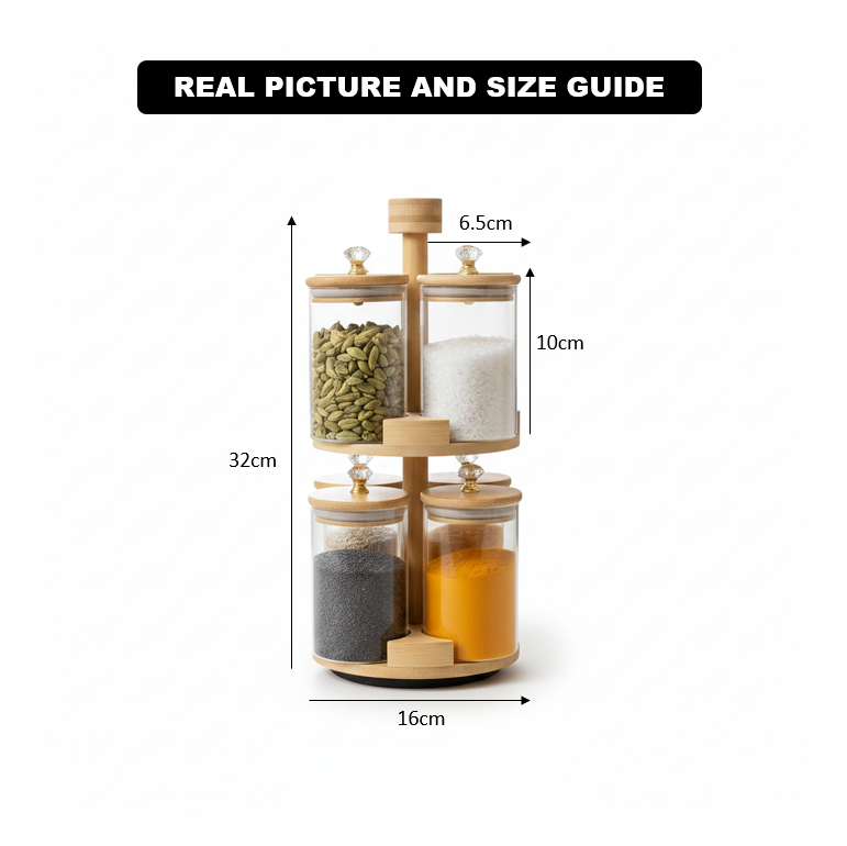 360° Rotating 2-Tier BambooLuxe Spice Tower (1108)