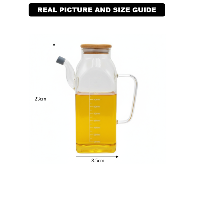1L Borosilicate Jug with Airtight Wooden Lid & Precision Pour Stopper (1143)