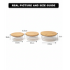 3Pcs Airtight Bamboo-Lid Glass Bowls Set (1145) – Round