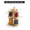 360° Bamboo & Glass Culinary Carousel with Round Jars (1134)