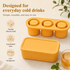 Silicone Ice Cube Tray | 3 Compartments Hollow Cylinder Molds for Tumblers
