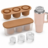 Silicone Ice Cube Tray | 3 Compartments Hollow Cylinder Molds for Tumblers