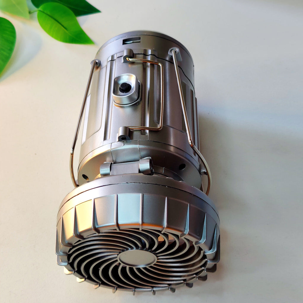 LED Solar Power Fan With Camping Light