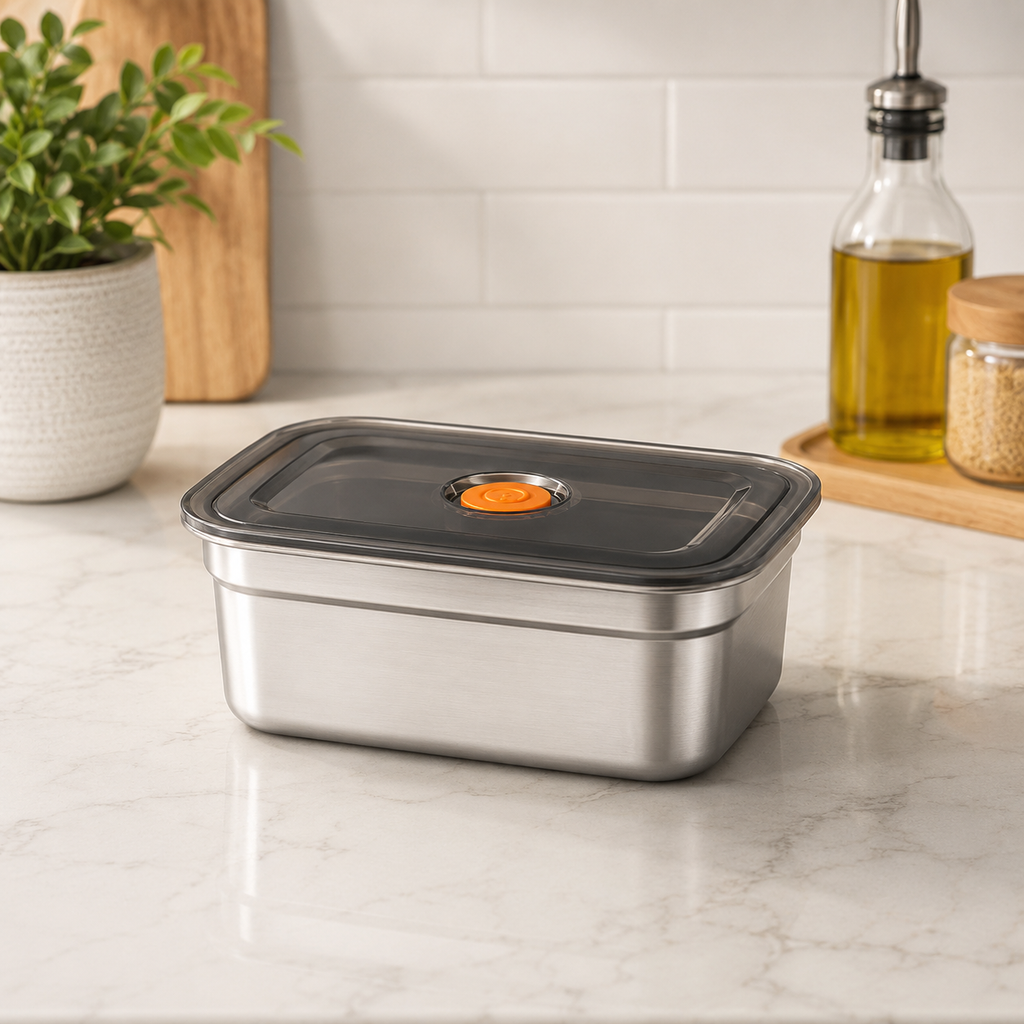 Stainless Steel Airtight Lunch & Storage Box Set | 600ml, 1200ml, 1500ml