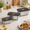 Stainless Steel Airtight Lunch & Storage Box Set | 600ml, 1200ml, 1500ml