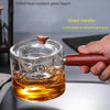 Dual Chamber Glass Tea Infuser with Wooden Handle