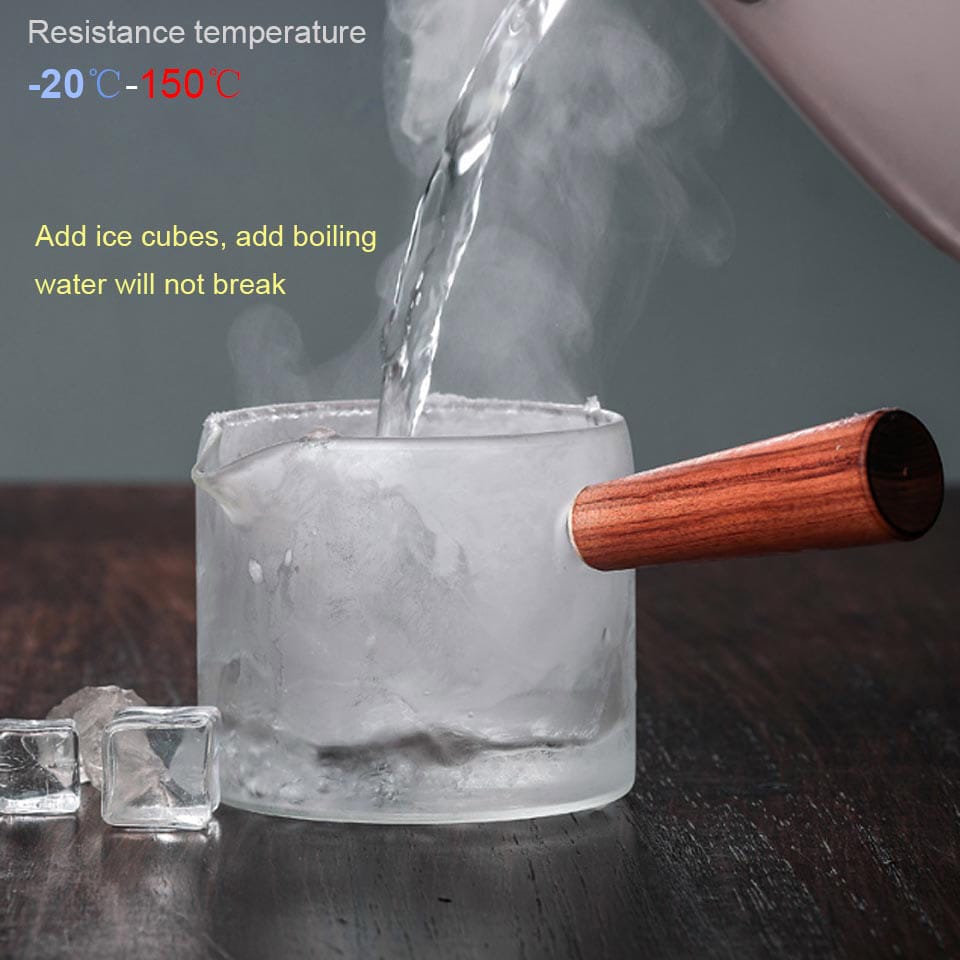 Dual Chamber Glass Tea Infuser with Wooden Handle