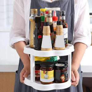 Flower-Shaped 360° Rotating Plastic  Storage Organizer