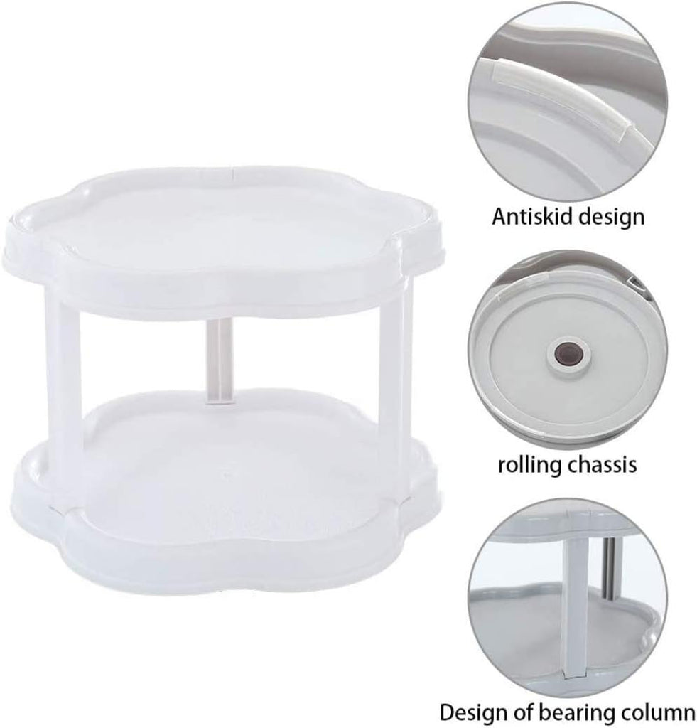 Flower-Shaped 360° Rotating Plastic  Storage Organizer
