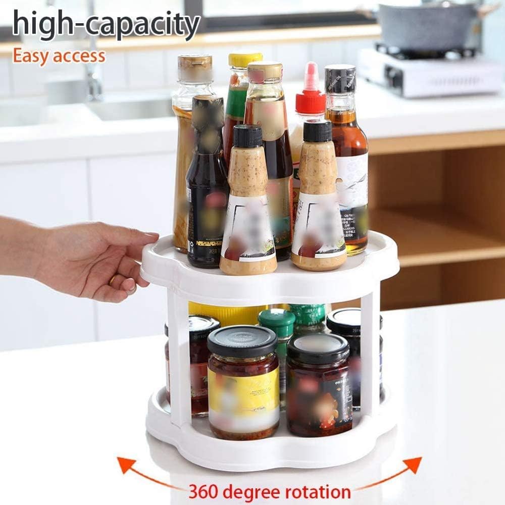 Flower-Shaped 360° Rotating Plastic  Storage Organizer