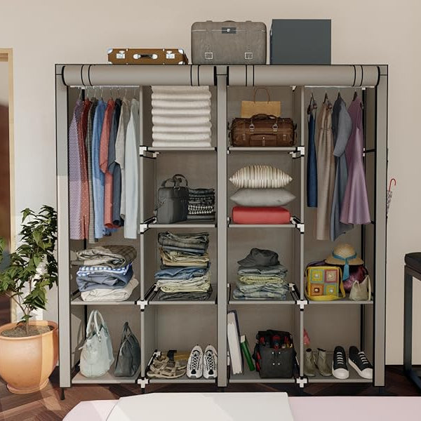 Compact Wardrobe Organizer with Drawers & Zipper Closure