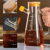 900ml Airtight Oil Jug with Wooden Lid & Precision Pour Stopper