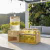 Bamboo Beverage Station -Glass Dispenser and Tumblers with Straws (1151)