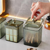 Fluted Cotton Pad & Swab Organizer with Lid