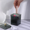 Fluted Cotton Pad & Swab Organizer with Lid