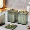 Fluted Cotton Pad & Swab Organizer with Lid