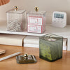 Fluted Cotton Pad & Swab Organizer with Lid