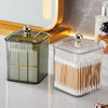 Fluted Cotton Pad & Swab Organizer with Lid