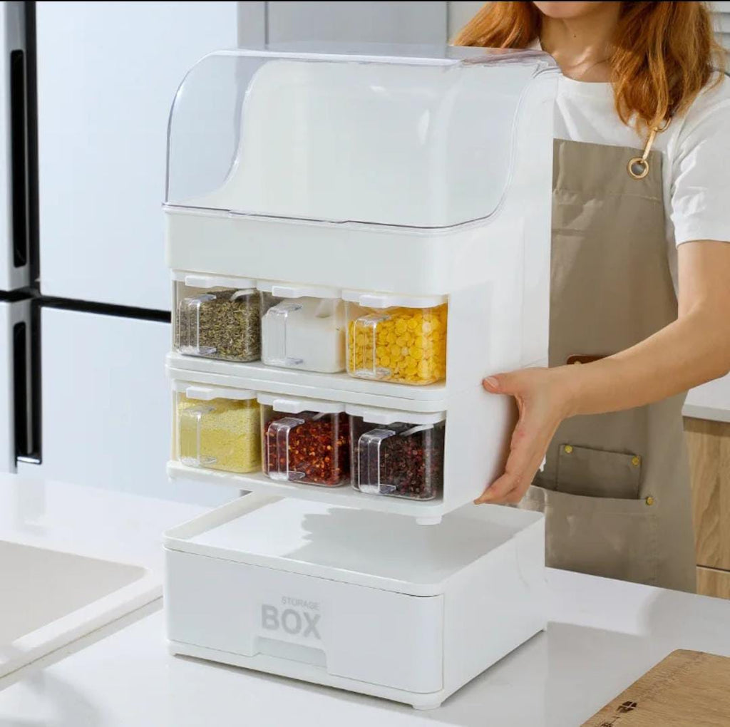 King-sized Household Kitchen Seasoning Box & Storage Rack