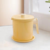 Deluxe Stainless Steel Oil Filter Pot with Fine Mesh Strainer and Handle.