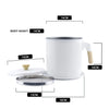 Deluxe Stainless Steel Oil Filter Pot with Fine Mesh Strainer and Handle.