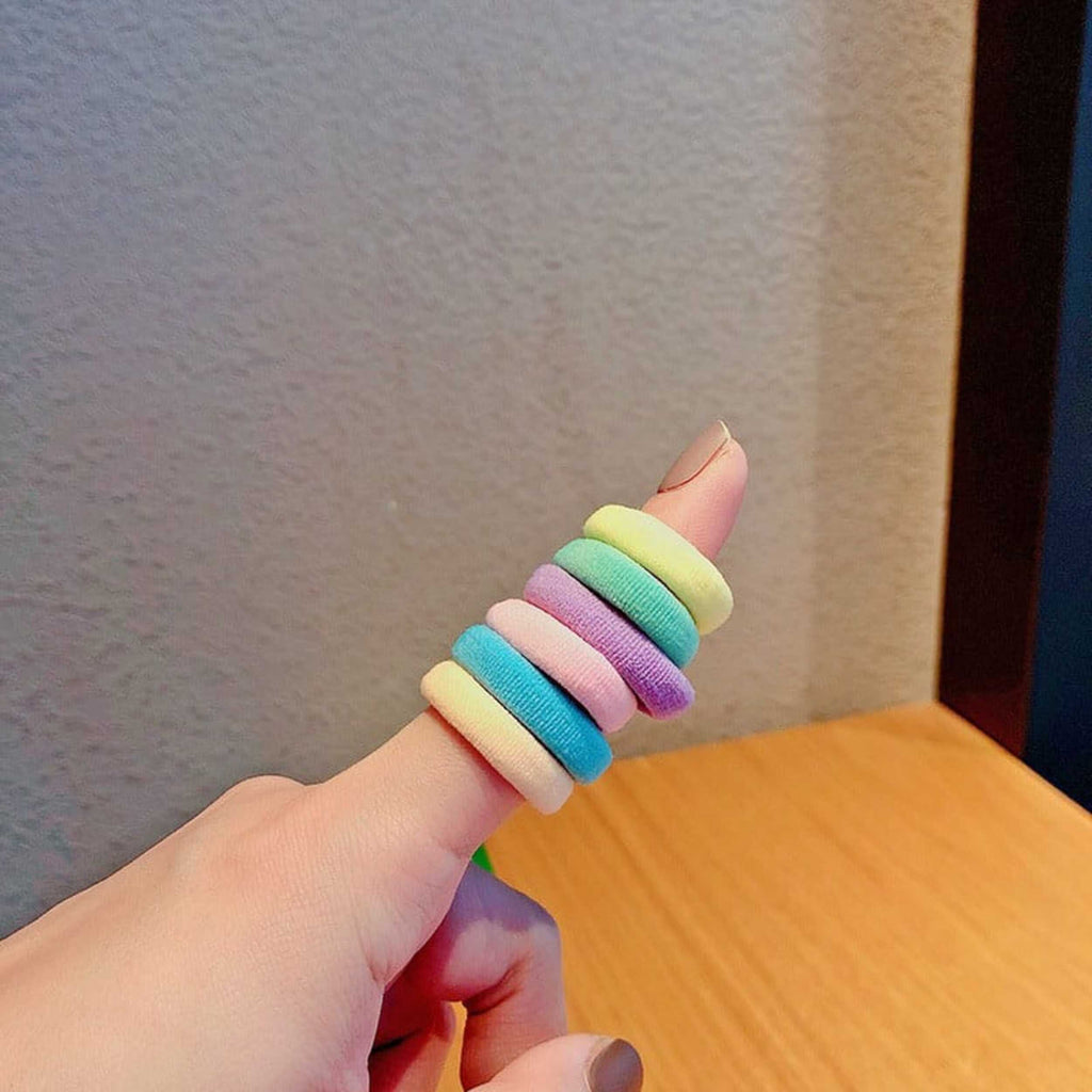 Cotton Candy Soft Elastic Hair Bands – Pack of 50