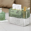 Diamond-Cut Spring-Rise Tissue Box with Dual Compartments