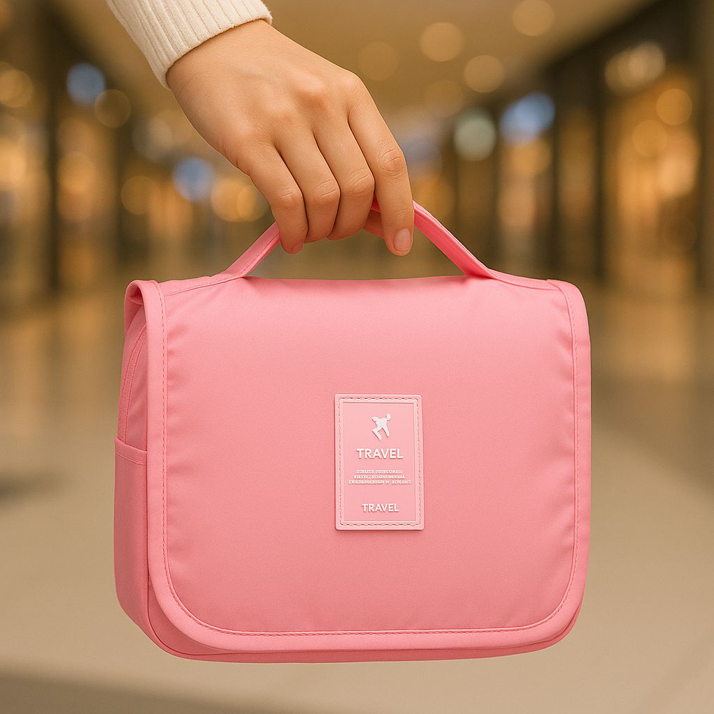 Foldable Hanging Travel Toiletry Organizer with Hook