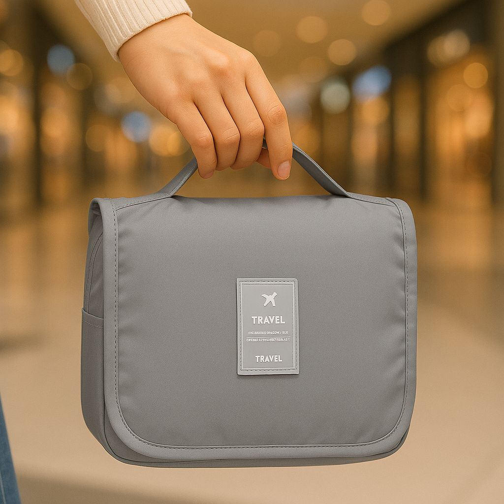 Foldable Hanging Travel Toiletry Organizer with Hook