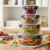 4-Pcs Round Airtight Storage Boxes