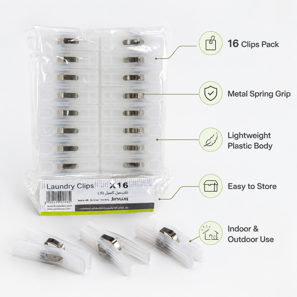 16Pcs Wind-Proof Laundry Clips Set (1466) by Limon