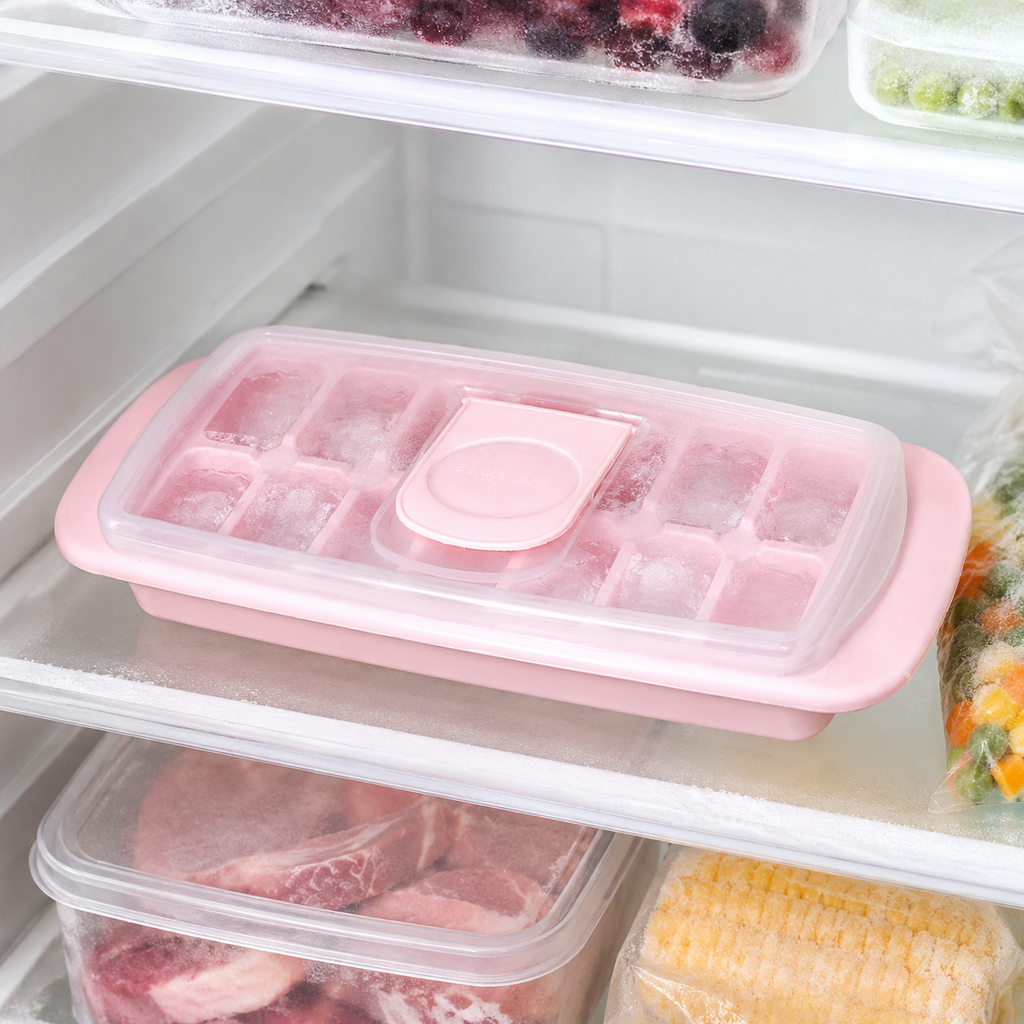 14-Grid Ice Cube Tray with Lid (35005) by Ziba
