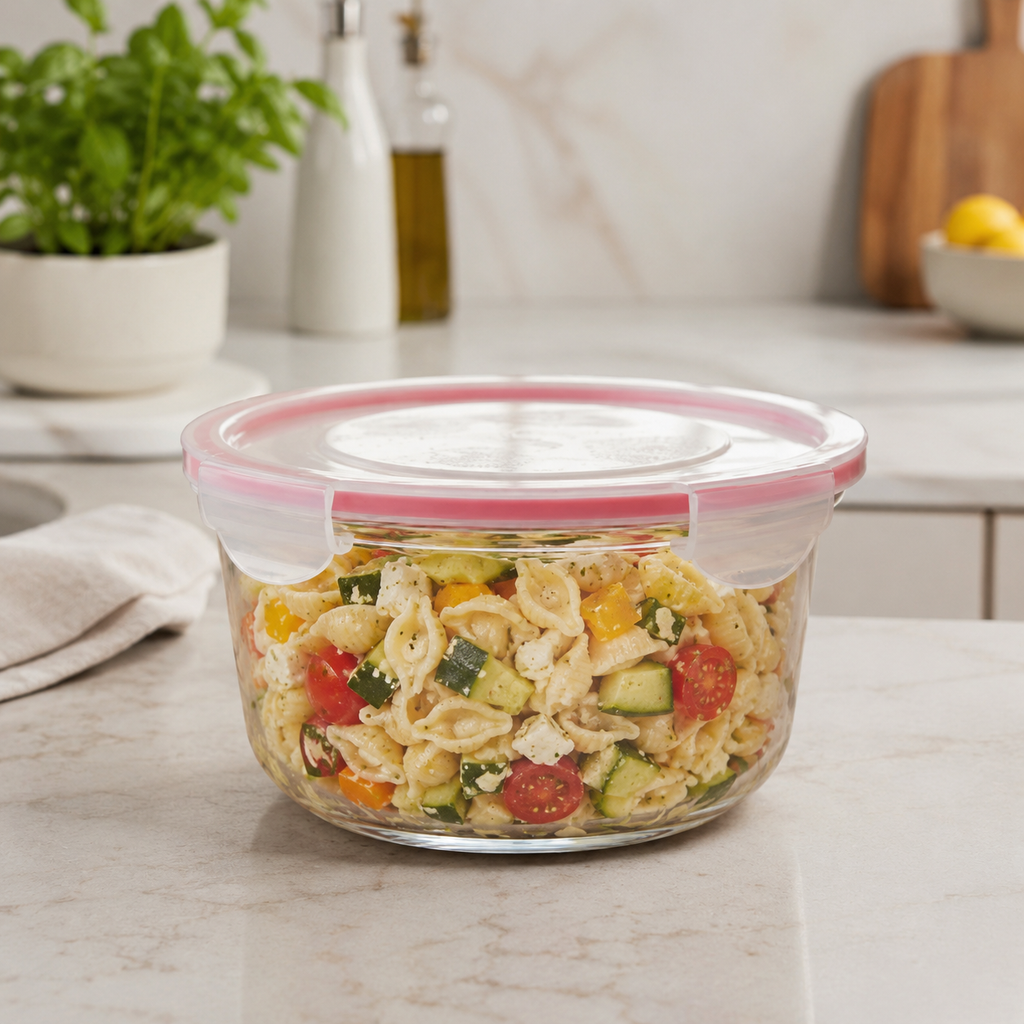 Round Glass Container with Airtight Lid by Limon