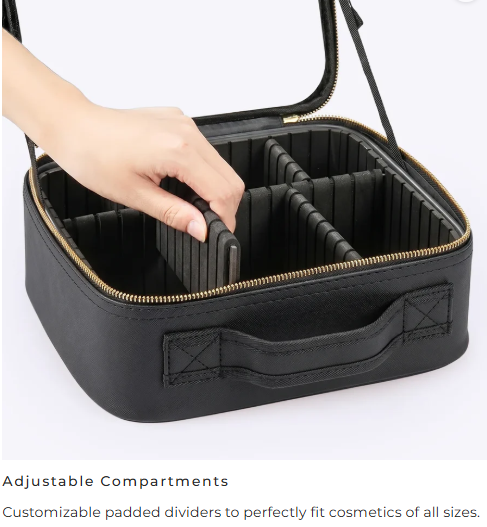 Portable Beauty Case Bag with Light-Up Mirror | Travel Makeup Organizer