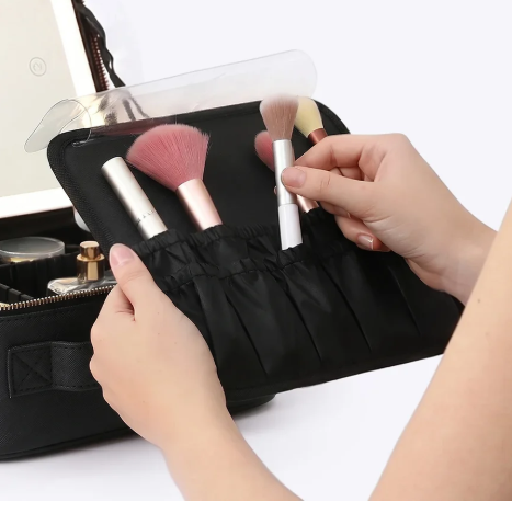 Portable Beauty Case Bag with Light-Up Mirror | Travel Makeup Organizer